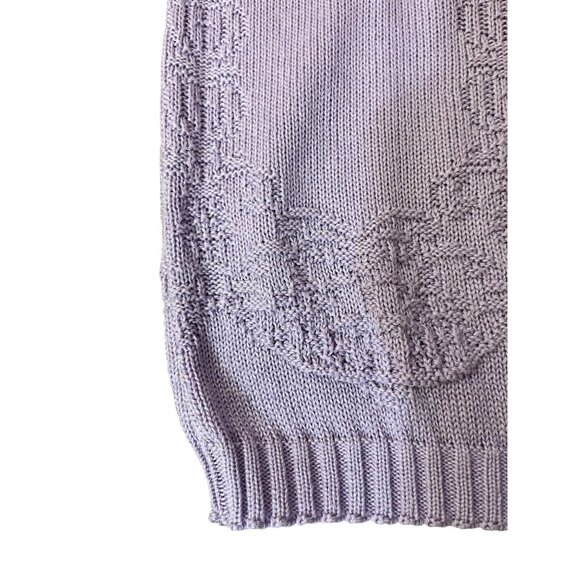 Vintage JC Penney Sweater Womens M/L Purple Knit Floral Embroidered USA - Picture 8 of 10